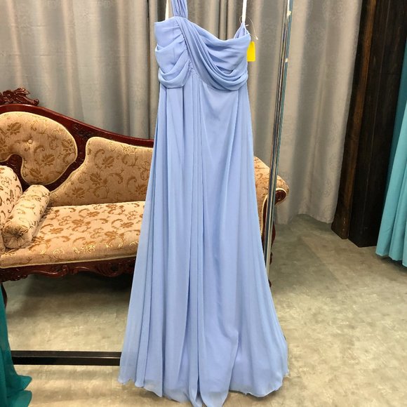 Dessy 1-Shoulder Grecian Bridesmaid Chiffon Dress - Picture 3 of 11